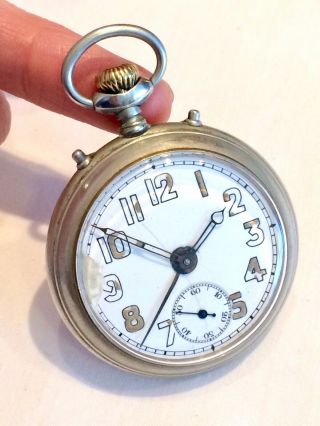 Rare Vintage Antique Ww1 Era Junghans Military Alarm Pocket Watch: Twin Button