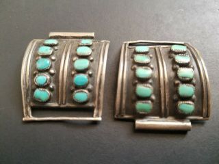 Vintage Native American Navajo Sterling & Turquoise Watch Band Tips (11g)