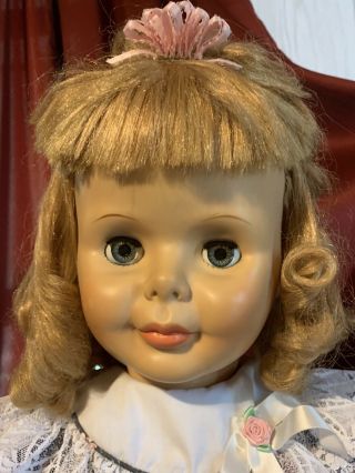 34” Sayco Companion Pal Play Doll Vintage 60’s Curled Hair Blue Eyes Restored