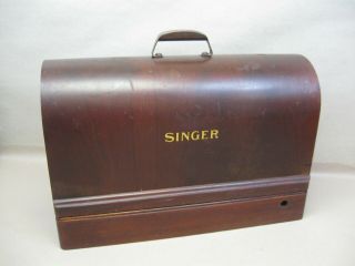 Vtg Singer Sewing Machine Full Size Bentwood Wood Case Only 66 15 201 27 127 &&