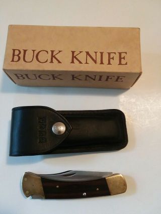 Vintage Nos Buck 110 Three - Pin Predate Code Knife,  Sheath And Papers