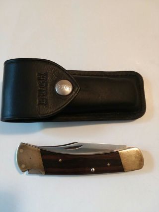 Vintage NOS Buck 110 three - pin predate code knife,  sheath and papers 4