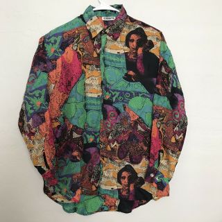 Vintage 80’s Diani 100 Silk Shirt Size Medium Unisex Men’s Women’s