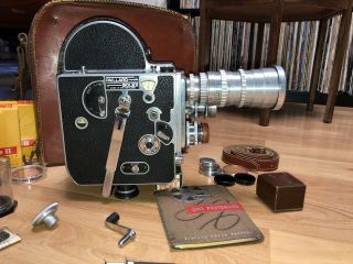 Vintage Paillard Bolex H - 16 16mm Movie Camera 3 Lenses Ektar 63mm 26mm 17mm Case