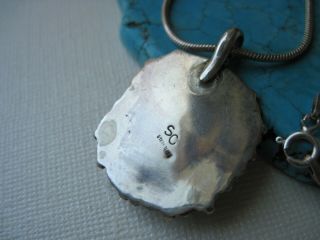 Vintage Sharon Cisco Turquoise & Sterling Silver Pendant on a Sterling Necklace 5