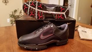 RARE Nike Air Zoom TW 2010 Tiger Woods Ltd Edition Golf Shoes 379222 Blk/Red 9M 4