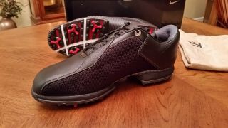 RARE Nike Air Zoom TW 2010 Tiger Woods Ltd Edition Golf Shoes 379222 Blk/Red 9M 7