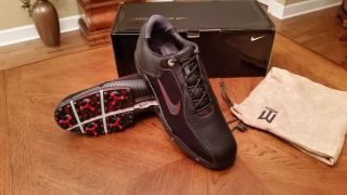 RARE Nike Air Zoom TW 2010 Tiger Woods Ltd Edition Golf Shoes 379222 Blk/Red 9M 9