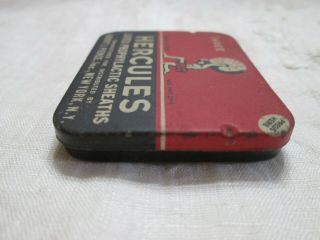 Extremely Rare Vintage Hercules Latex Prophylactic Sheaths Condoms Rubbers Tin 6