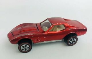 Vintage 1968 Red Hot Wheels Redline Custom Corvette Usa