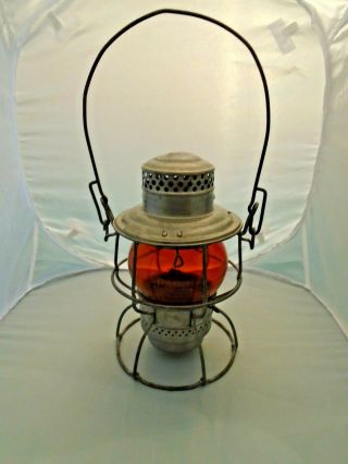 Vintage Adlake C.  M.  St.  P.  &p R.  R.  Orange Globe Lantern