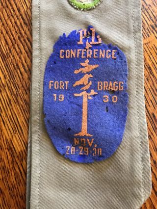 Vintage Boy Scout Sash With Pins,  Merit Badges,  1930 Conference In Ft.  Bragg