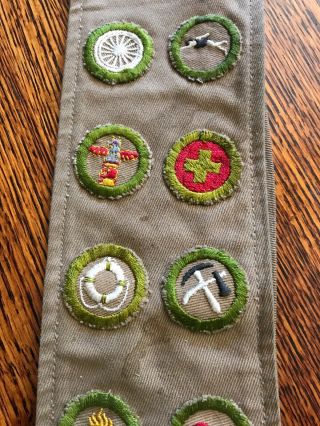 Vintage Boy Scout Sash with pins,  Merit Badges,  1930 Conference In Ft.  Bragg 3
