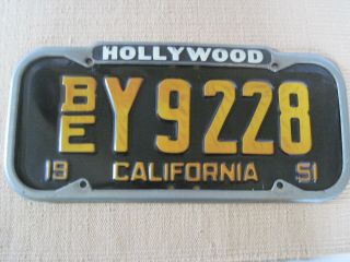 Vintage Hollywood California License Plate Frame.  Late 40s,  Early 50s.