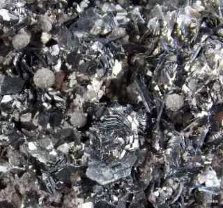 Large Semseyite Crystals - And Rare - 10.  6 Cm - Herja Mine,  Romania 21373