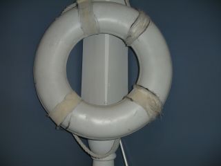 Vintage White Life Preserver Ring LifeGuard Buoy Throw Ring Decor Nautical A1 6