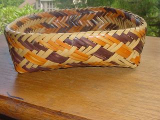 VINTAGE CHEROKEE INDIAN DOUBLE WEAVE RIVER CANE BASKET 3