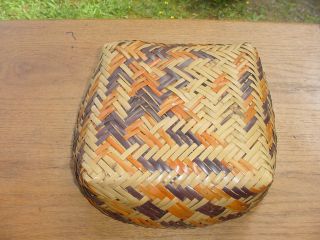 VINTAGE CHEROKEE INDIAN DOUBLE WEAVE RIVER CANE BASKET 4