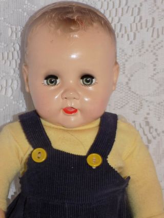Cute Vintage Ideal Baby Coos Baby Boy Doll Latex Body Clothes