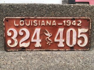 1942 Louisiana License Plate - Vintage Antique Ford Chevy - La - Pelican