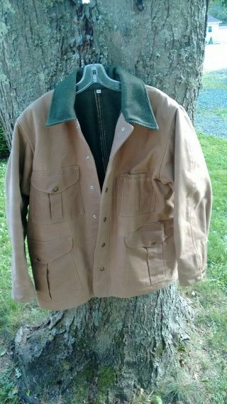 Vintage Filson Tin Cloth Ranch Jacket W/mackinaw Wool Lining - Sz 42 Reg.  - Usa