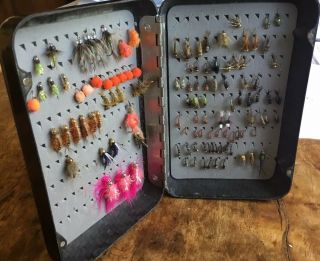 Carbon Fiber And Kevlar Orvis Fly Box With 115,  Well Tied Flys