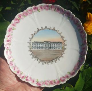 ACADEMIC HALL state normal springfield mo antique porcelain plate vtg school art 5