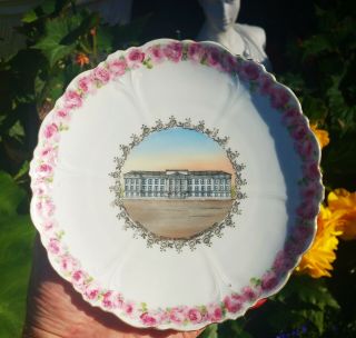 ACADEMIC HALL state normal springfield mo antique porcelain plate vtg school art 7