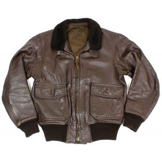 Vtg Vintage 70’s Usn Us Navy G1 Leather Flight Jacket