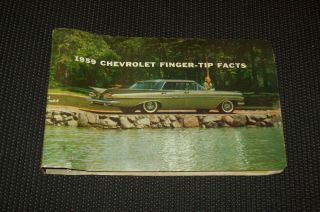 Vtg 1958 Chevrolet Fingertip Facts Salesman Booklet 1959 Automobile Corvette