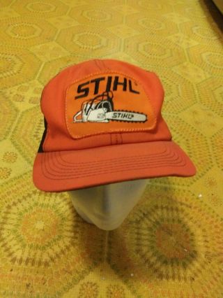 Vtg K Brand Products Made In Usa Trucker Hat Snapback Cap Patch Stihl Chainsaws