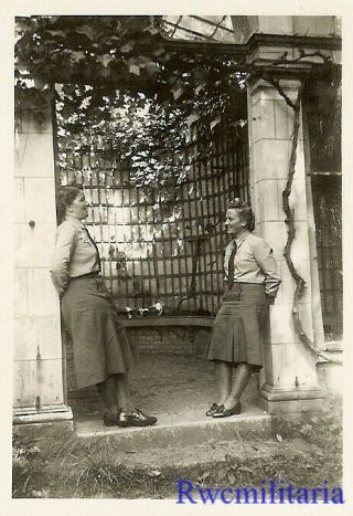 Rare: Pair Female Wehrmacht Helferin Blitzmädel Girls By Garden; 1941