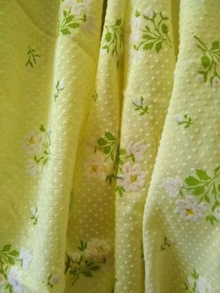 Vintage Cotton Flocked Fabric semi sheer Dotted Swiss & Flowers 5yds x 45 