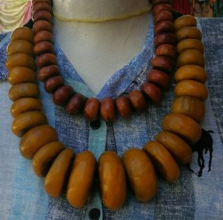 Berber amber necklace,  strand Amber Moroccan vintage Handcrafted Jewelry.  09 3