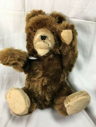 Rare Vintage Teddy Baby Brown Mohair Jointed Bear Knickerbocker 13 In Growler
