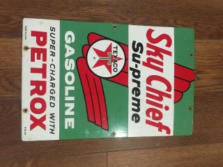 Vintage Texaco Sky Chief Porcelain Metal Sign