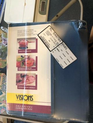 Vintage 1994 Visions by Corning Cranberry 6 piece Cookware Set NIB CV - 300 5