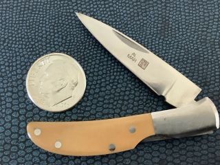 Vintage Mini Al Mar Osprey Yellow Micarta Miniature Knife Seki Japan