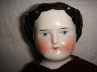 Antique Porcelain Head Doll Authentic Civil War Era From Pennsylvania Farm 13 "