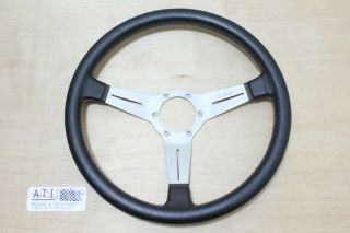 Vintage Nardi Classic Leather Silver Steering Wheel 365mm,  1979,  Made In Italy