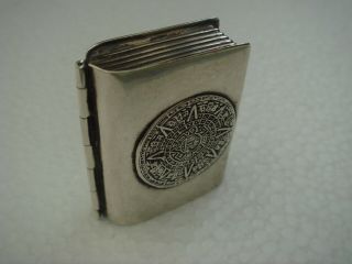 A Solid Sterling Silver Hallmarked Novelty Book Shape Snuff Pill Box