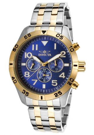 Invicta 19203 I - Force Swiss Multi - Function Blue Dial Stainless Watch
