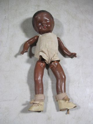 Antique Black African American Patsy Ann Style Composition Doll 12 " 1920 