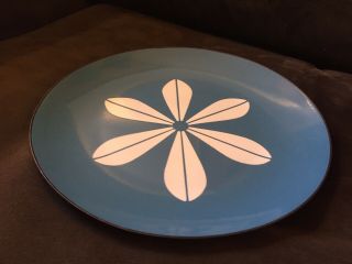 Large Cathrineholm Norway Vintage Enamel Lotus Blue White Plate Gr8 Colors 3