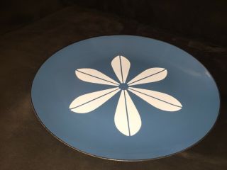 Large Cathrineholm Norway Vintage Enamel Lotus Blue White Plate Gr8 Colors 4
