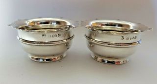 Pair Antique Solid Sterling Silver Bucket Salt Cellars J Sherwood 1903 54gms