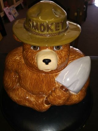 Clay Art Smokey Bear Collectible Cookie Jar 2000 2001 Rare W/ Box