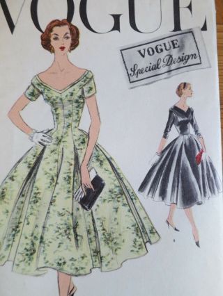 Vogue Special Design S 4728 Vintage Sewing Dress Pattern 14 Bust 34 50s 1950s Ff