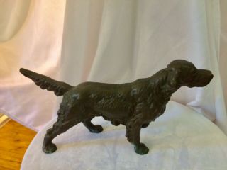 Vintage Bronze Sculpture Dog Irish Setter Pointer Hunting Retriever Art Statue
