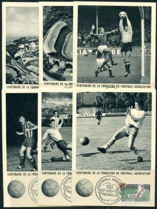 Monaco 1963 Football History Full Set Of 12 Maxicards Extra Rare